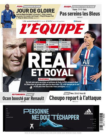 L’equipe du Vendredi 30 Août 2019