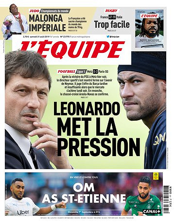 L’equipe du Samedi 31 Août 2019