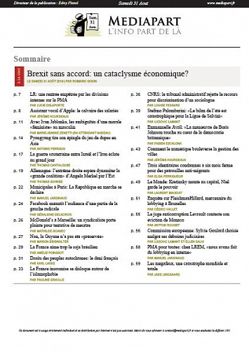 Mediapart - Samedi 31 Août 2019