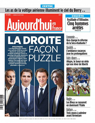 Aujourd’hui en France - Samedi 31 Août 2019