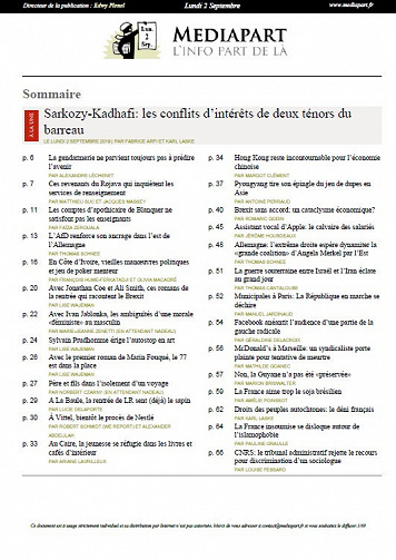 Mediapart - Lundi 2 Septembre 2019