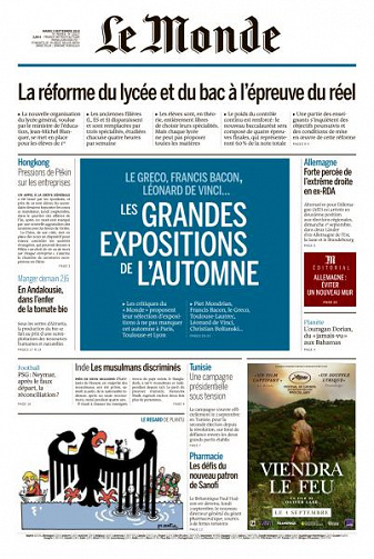 Le Monde du Mardi 3 Septembre 2019