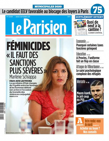 Le Parisien du Mardi 3 Septembre 2019