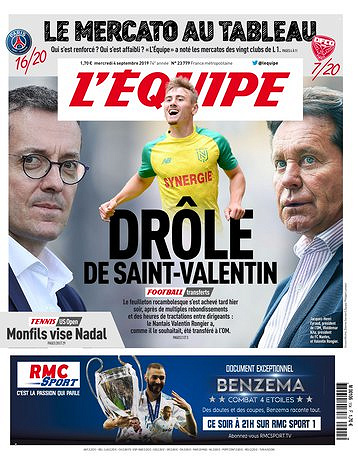 L’equipe du Mercredi 4 Septembre 2019