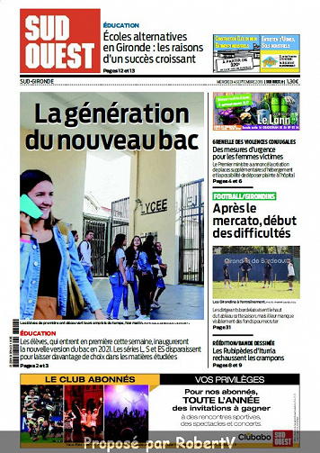 Sud Ouest Sud-Gironde - Mercredi 4 Septembre 2019