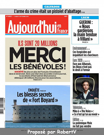 Aujourd’hui en France - Samedi 7 Septembre 2019