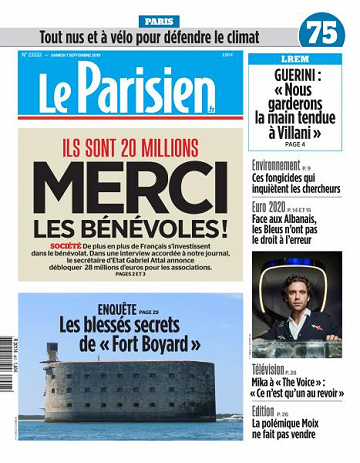 Le Parisien du Samedi 7 Septembre 2019