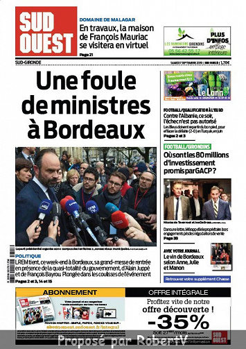 Sud Ouest Sud-Gironde - Samedi 7 Septembre 2019