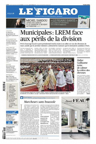 Le Figaro du Lundi 9 Septembre 2019