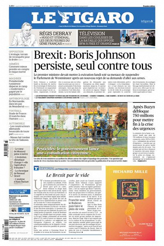 Le Figaro du Mardi 10 Septembre 2019