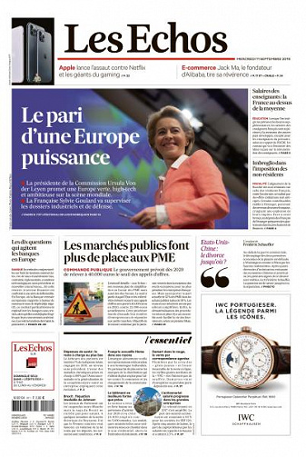 Les Echos du Mercredi 11 Septembre 2019