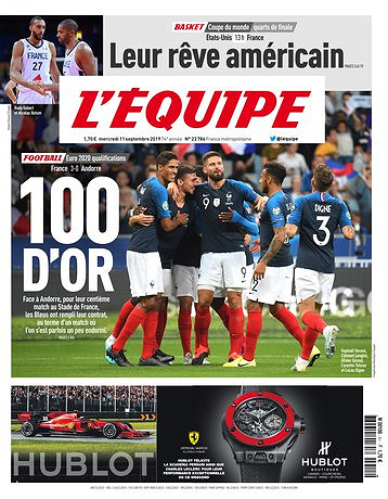 L’equipe du Mercredi 11 Septembre 2019
