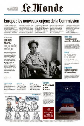 Le Monde du Jeudi 12 Septembre 2019
