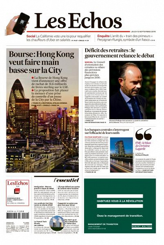 Les Echos du Jeudi 12 Septembre 2019