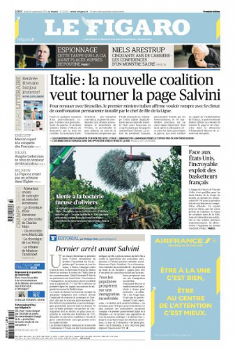 Le Figaro du Jeudi 12 Septembre 2019