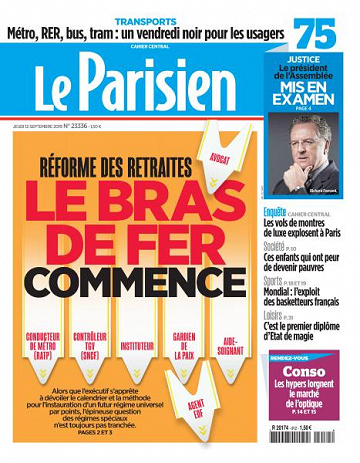 Le Parisien du Jeudi 12 Septembre 2019
