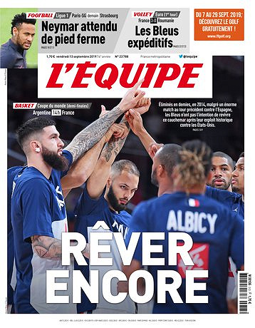 L’equipe du Vendredi 13 Septembre 2019
