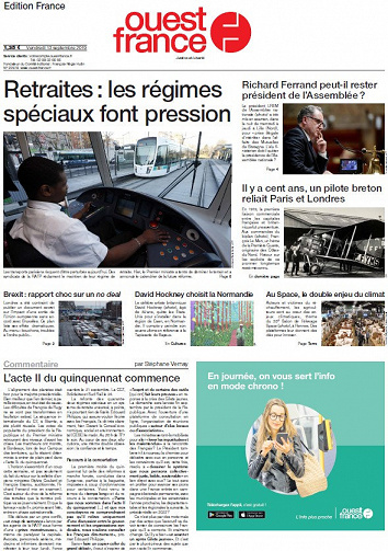Ouest France - Vendredi 13 Septembre 2019