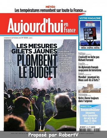 Aujourd’hui en France - Vendredi 13 Septembre 2019