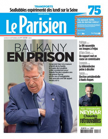 Le Parisien du Samedi 14 Septembre 2019