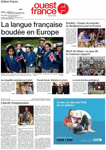Ouest France - Samedi 14 Septembre 2019