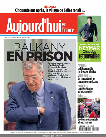 Aujourd’hui en France - Samedi 14 Septembre 2019