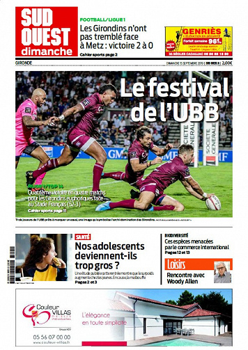 Sud Ouest Dimanche - Gironde - Dimanche 15 Septembre 2019