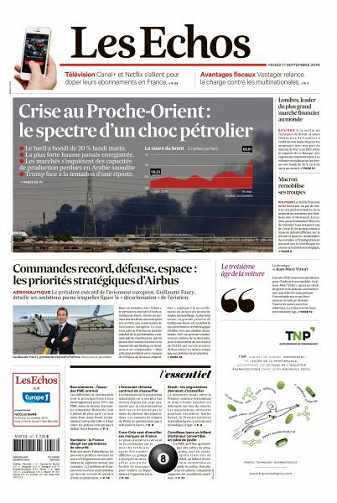 Les Echos du Mardi 17 Septembre 2019