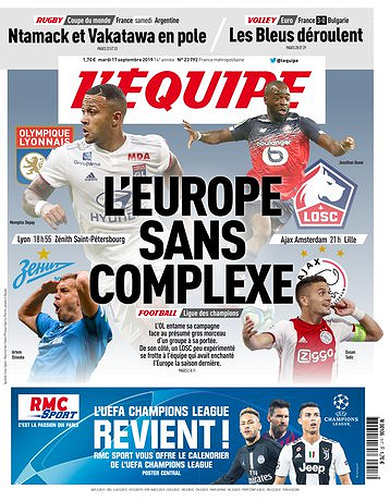 L’equipe du Mardi 17 Septembre 2019