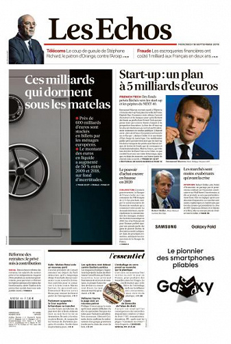 Les Echos du Mercredi 18 Septembre 2019