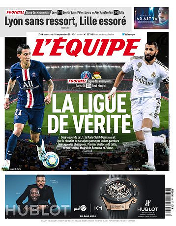 L’equipe du Mercredi 18 Septembre 2019