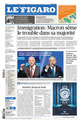 Le Figaro du Jeudi 19 Septembre 2019