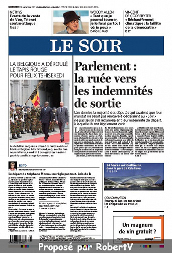 Le Soir - Mercredi 18 Septembre 2019