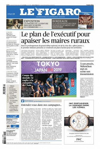 Le Figaro du Vendredi 20 Septembre 2019