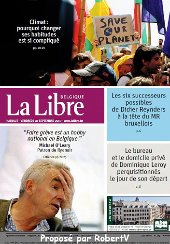 La Libre Belgique - Vendredi 20 Septembre 2019