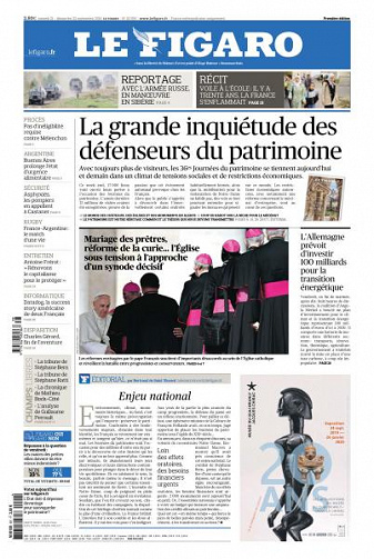 Le Figaro du Samedi 21 et Dimanche 22 Septembre 2019