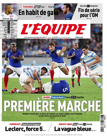 L’equipe du Dimanche 22 Septembre 2019