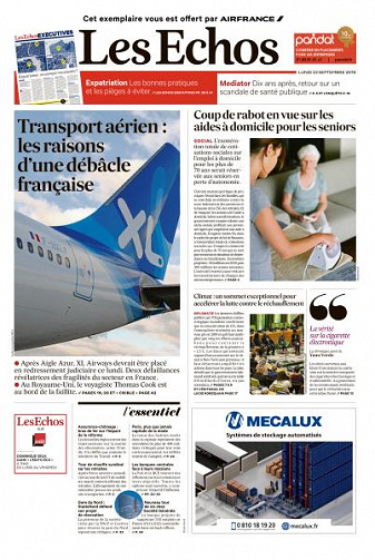 Les Echos du Lundi 23 Septembre 2019