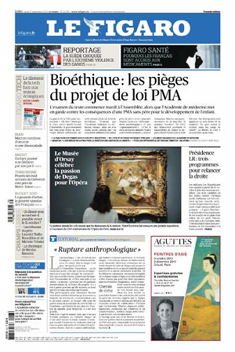 Le Figaro du Lundi 23 Septembre 2019