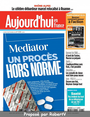 Aujourd’hui en France - Lundi 23 Septembre 2019