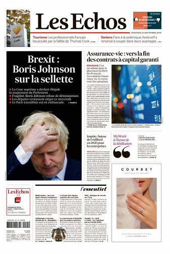 Les Echos du Mercredi 25 Septembre 2019