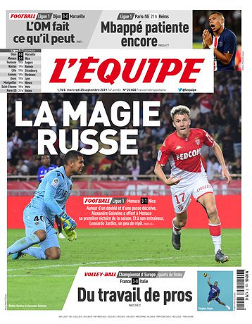 L’equipe du Mercredi 25 Septembre 2019