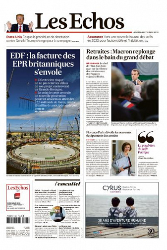 Les Echos du Jeudi 26 Septembre 2019