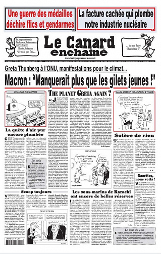Le Canard Enchaîné - Mercredi 25 Septembre 2019