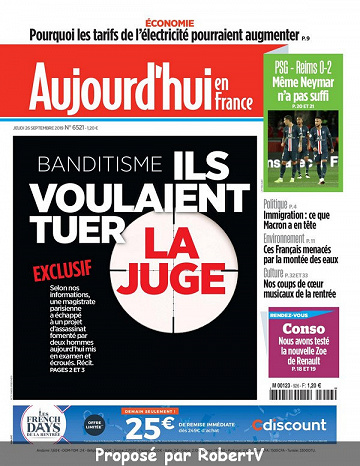 Aujourd’hui en France - Jeudi 26 Septembre 2019