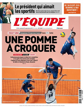 L’equipe du Vendredi 27 Septembre 2019