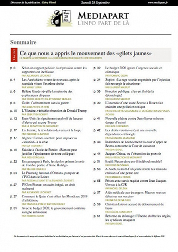 Mediapart - Samedi 28 Septembre 2019