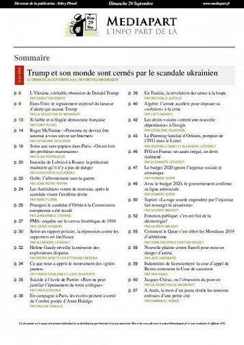 Mediapart - Dimanche 29 Septembre 2019