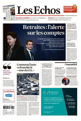 Les Echos du Lundi 30 Septembre 2019