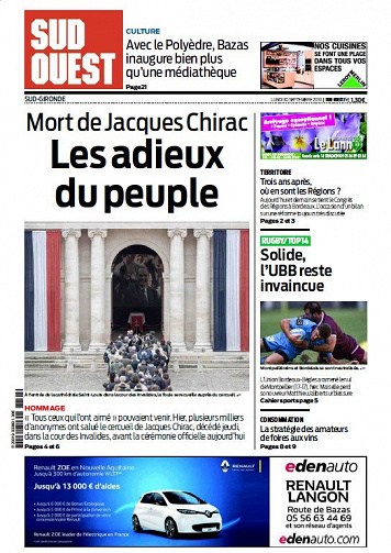 Sud Ouest Sud-Gironde - Lundi 30 Septembre 2019